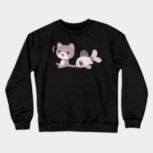 Cat and catfish Crewneck Sweatshirt